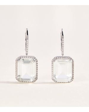 SHAY Diamond And Topaz Portrait Earrings - Natural