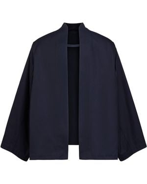 Alaïa Cotton-Satin Reverse Jacket - Blue