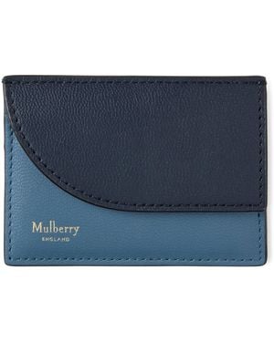 Mulberry Leather Compact Card Holder - Blue