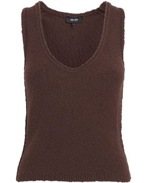 ME+EM Cotton-Linen Bouclé Tank Top - Brown