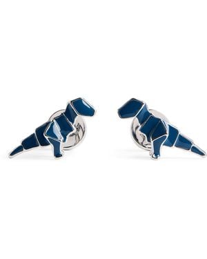 Babette Wasserman Origami Dinosaur Cufflinks - Blue