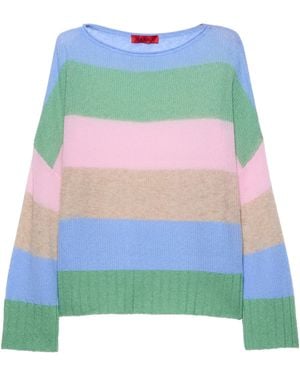MAX&Co. Linen Striped Sweater - Green