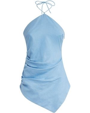 Faithfull the Brand Linen Natalia Top - Blue