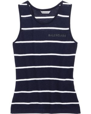 Balenciaga Striped Tank Top - Blue