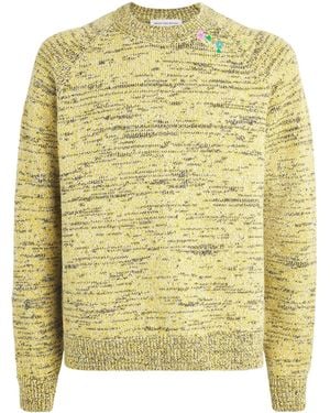 Dries Van Noten Wool-Blend Embroidered Sweater - Yellow