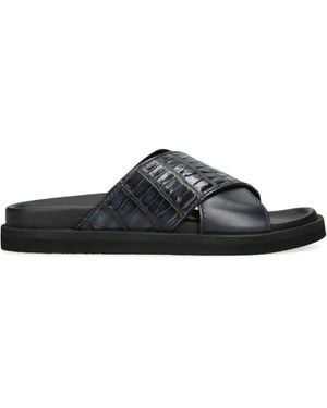 ZEGNA Crocodile Leather Sandals - Black
