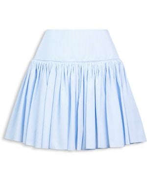 Alaïa Cotton Poplin Basque Mini Skirt - Blue