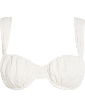 Faithfull the Brand Broderie Anglaise Emily Bikini Top - White