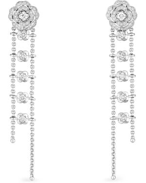 CHANEL And Diamond Camélia Transformable Earrings - White