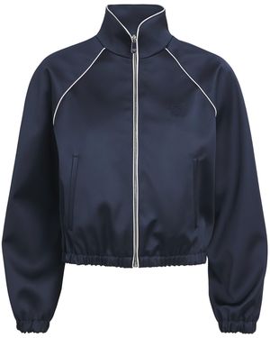 Sandro Satin Piped Bomber Jacket - Blue