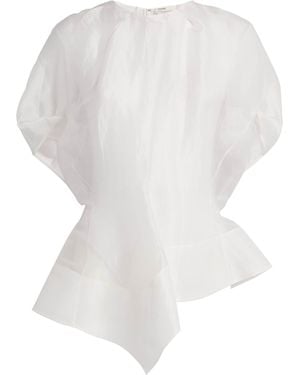 KHAITE Silk Asymmetric Rumi Blouse - White