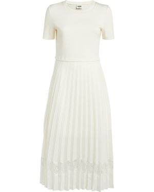 Claudie Pierlot Lace-Trim Pleated Dress - White