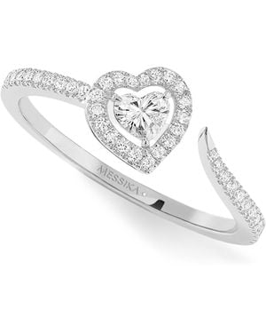 Messika Joy Cœur And Diamond Pavé Ring - White