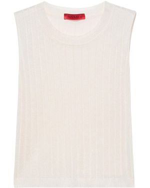 MAX&Co. Ribbed Sleeveless Top - White