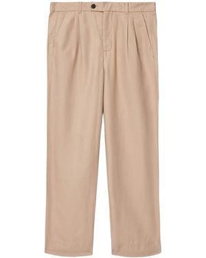 AllSaints Cotton Pleated Roland Pants - Natural