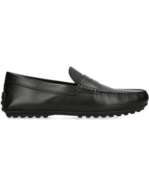 Tod's Leather City Gommino Loafers - Black