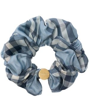 Burberry Silk Check Scrunchie - Blue