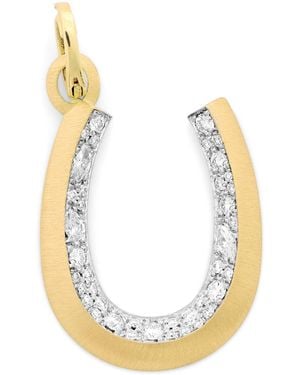 Jade Trau And Diamond Horseshoe Charm - Metallic