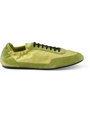 Prada Re-Nylon And Suede Collapse Sneakers - Green