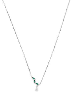 Astrid & Miyu Diamond And Emerald Necklace - Metallic