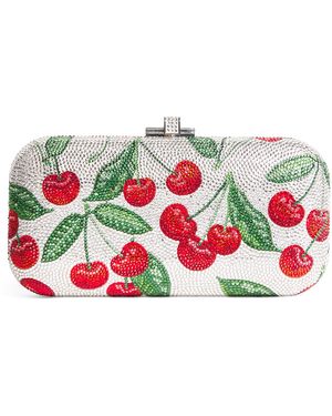 Judith Leiber Crystal Long Slide Cherries Clutch Bag - White
