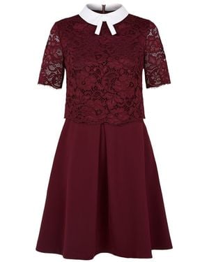 Ted Baker Dixxy Lace Bodice Double Layer Dress - Red