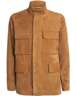 Paul Smith Suede Field Jacket - Brown