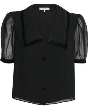 FRAME The Silk Sailor Blouse - Black