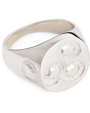 Bleue Burnham Oval Chloroplast Impression Signet Ring - White