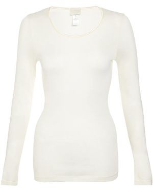 Hanro Pure Silk Long Sleeve Top - White