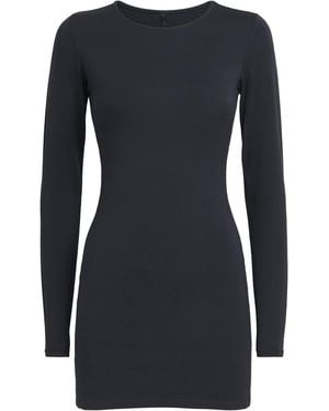 Skims Smooth Layers Crew-Neck Mini Dress - Black