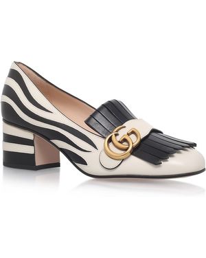 Gucci 'marmont' Zebra Print Pump - Black