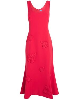 LEO LIN Appliqué Emily Midi Dress - Red