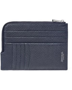 Aspinal of London Leather Zipped Travel Wallet - Blue
