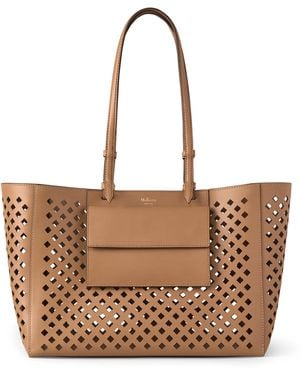 Mulberry Perforated Leather Tote Bag - Brown