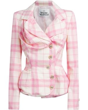 Vivienne Westwood Check Asymmetric Drunken Jacket - Pink