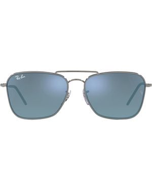 Ray-Ban Gunmetal Square Sunglasses - Blue