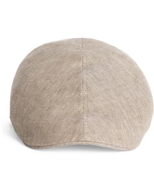 Stetson Linen Texas Flat Cap - Natural