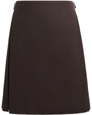 Johnstons of Elgin X Le Kilt Wool-Cashmere Pleated Midi Skirt - Black