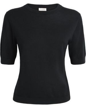 Almada Label Wool-Silk-Cashmere Paloma T-Shirt - Black