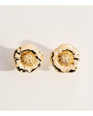 Carolina Herrera Floral Clip-On Earrings - Metallic