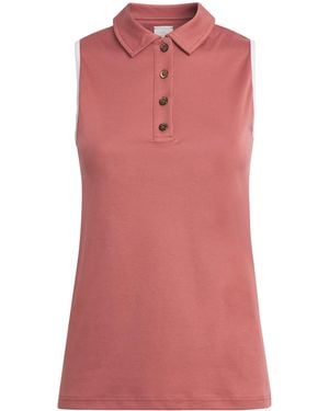 Eleventy Cotton Sleeveless Polo Shirt - Pink
