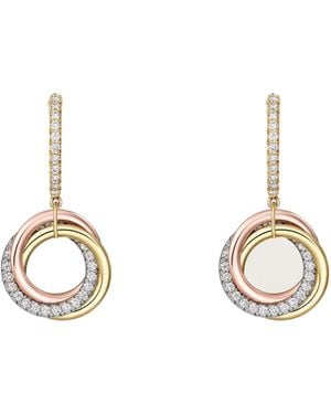 Cartier Rose And Diamond Trinity Earrings - Metallic