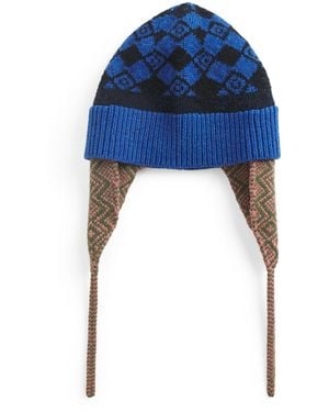 Dries Van Noten Wool Jacquard Hat - Blue