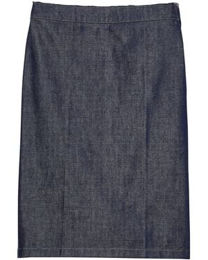 Prada Denim Midi Pencil Skirt - Blue