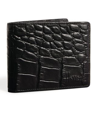 Harrods Croc-Embossed Wembley Bifold Wallet - Black