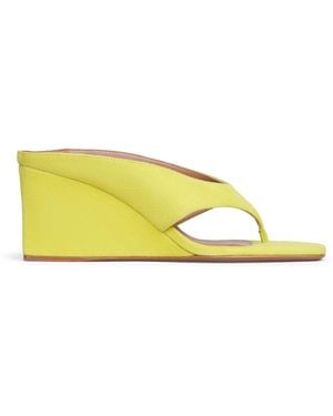Alaïa Suede Cube Wedge Sandals 75 - Yellow