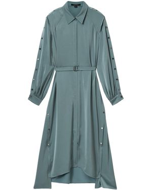 AllSaints Satin Lexi Midi Shirt Dress - Blue