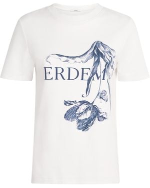 Erdem Cotton Floral Print T-Shirt - White