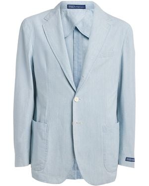 Polo Ralph Lauren Linen Single-Breasted Blazer - Blue